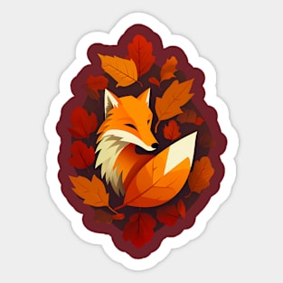 Fox autumn Sticker